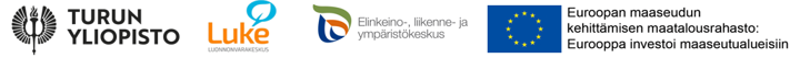Turun yliopiston, Luken, ELY-keskuksen ja Euroopan maaseudun kehittämisen maaseuturahaston logot