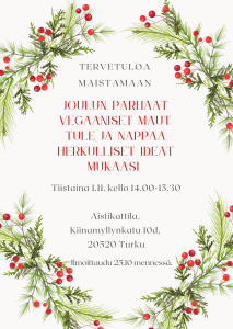 Joulun parhaat vegaaniset ruoat Aistikattilassa @ Aistikattila, Turun yliopisto